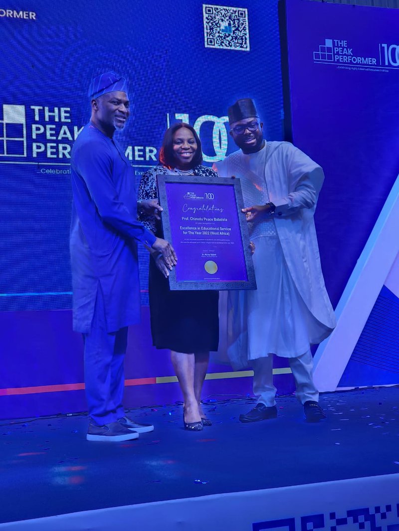 Peak Performer Africa Honours Chrisland University’s Vice-Chancellor, Prof. Babalola with Excellence in Service (Education) Award
